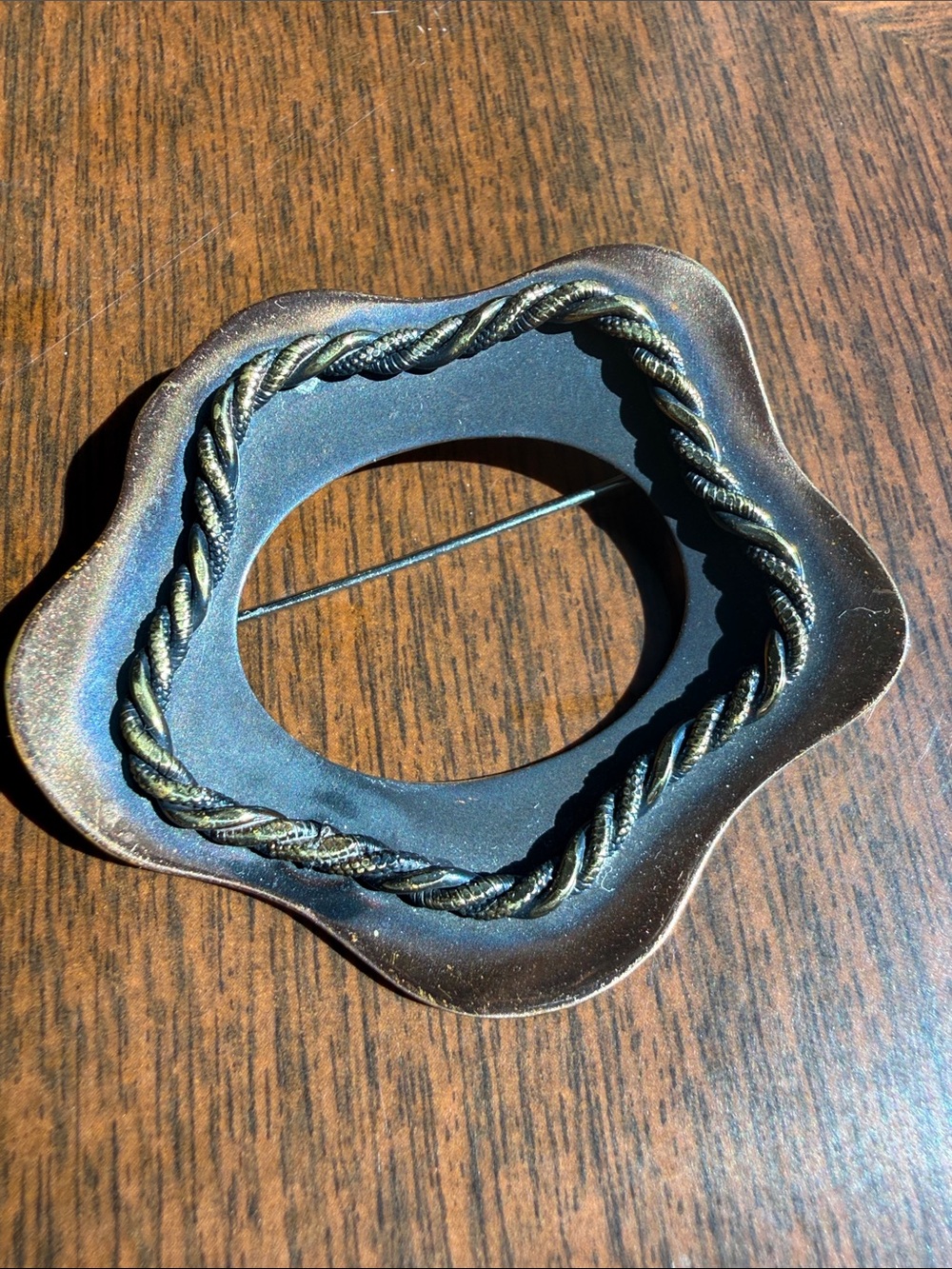 Vintage Abstract Openwork Brooch – Modernist Statement Pin